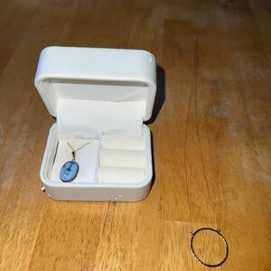 Elegant Blue Cameo Pendant Necklace